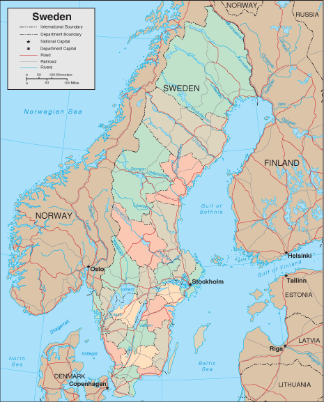 map of sweden